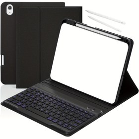 Resim 11. Nesil iPad 11 inç (2025) & 10. Nesil iPad 10,9 inç (2022) İçin Manyetik 7 Renkli Arka Aydınlatmalı Çıkarılabilir Klavye Kılıfı, Kalem Tutuculu, Otomatik Uyku/Uyanma Fonksiyonlu, 1. ve 2. Nesil Apple Pencil ile Uyumlu (Tatil Hediyesi) 