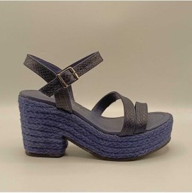 Resim Lonna Lacivert Deri Dolgu Topuk Sandalet Lacivert 