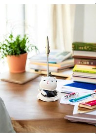 Resim Tekli Japonya Şans Kedileri Kawaii Fotoğraf Ve Not Tutucu - Ofis Masa Not Tutacağı Siyah Kıyafetli 
