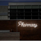 Resim Pharmacy Yazılı Neon Tabela Beyaz 