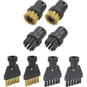 Resim Teedoo Karcher Sc1 Sc2 Sc4 Sc5 Için 8 Adet Buharlı Temizleyici Aksesuarları, Fırça Bağlantı Seti, Yuvarlak Fırça Setleri, Düz Fırça Başlıkları (Yurt Dışından) 