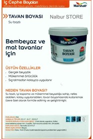 Resim Marshall Fit Silikonlu Ipek Mat 20kg Tavan Boyası 10kg Rulo-su Bazlı-silinebilir-kokusuz-nefes Alır 