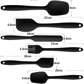 Resim Visluna 6lı Parça Yanmaz Yapışmaz Mutfak Pasta Slikon Yumurta Fırçası Kaşık Bıçak Spatula Seti 