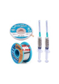 Resim Soldering Wıre 63 Sn-37 Pb Lehim Teli 40 Gr. 03 Mm Flux Lehim Toplama Lehim Emme Fitili 2,5mm Seti 3in1arada St03 
