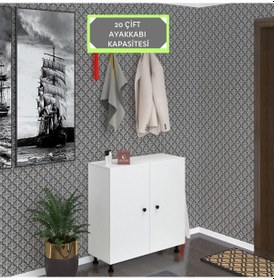 Resim Kenzlife Ayakkabılık Galoş5 Byzbyz 53 080 32 Kapaklı 5 Raflı 20 Çift Ayakkabı Kapasitesi Ahşap 