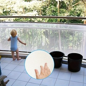 Resim Dayanıklı Çocuk Güvenlik Koruma Ağı - İnce Ağ Balkon Merdivenleri ve Dış Mekan Dekoratif Çit Koruması, Bahçe İçin Beyaz Plastik Bebek Engelleme, Montaj Gerektirmez, Evcil Hayvanlar ve Küçük Çocuklar için Güvenli Bariyer, Kolay Kurulumlu Güvenlik Bariyeri | Güçlü Güvenlik Engel 