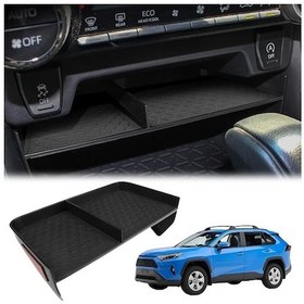 Resim Chuangyinshop Yıtumu Toyota Rav4 2019-2024 Konsol Organizatörü Siyah Saklama Kutusu Aksesuar 