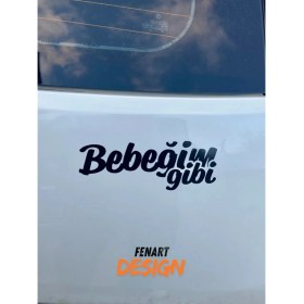 Resim Nenya Bebeğim Gibi Jdm Araba Motosiklet Cam Etiket Sticker 17X6 cm 