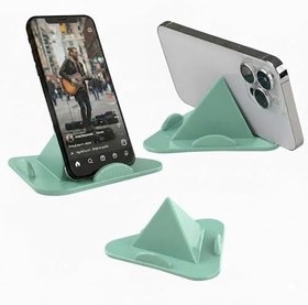 Resim Telefon Tablet Tutucu - Piramit Tasarım 3 Açılı Masaüstü Stand, iPhone ve Android Uyumlu, Ofis, Online Ders ve Toplantılar İçin, 4-11 İnç (1, Su Yeşili) 