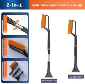 Resim Coofbe Quick Clean 82CM Uzatılabilir 2in1 Araç Kar Fırçası Ve Buz Kazıyıcı Oto Kar Kazıyıcı Aparat 