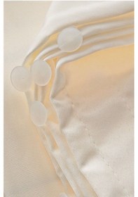 Resim Taç Krem Saten Güneşlik Perde Ekru 