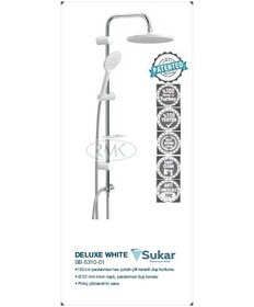Resim Sukar Beyaz Tepe Duş Seti Oval Rain E Whıte Beyaz 