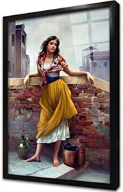 Resim Testili Çingene Kızı E Blaas Çerçeveli Cam Tablo 20x30 cm CB13036 