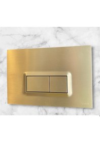 Resim İsaoğlu Yapı Mat Gold Gömme Rezervuar Mat Gold Taharet Musluğu Ve Buton Komple Set Mat Altın Dore Panel Gold 