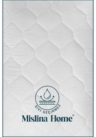 Resim Mislina Home Kapitone Microfiber Fitted Sıvı Geçirmez Tek & Çift Kişilik Yatak Koruyucu Alezi Beyaz 