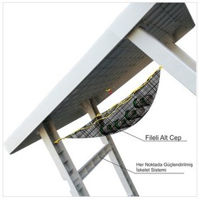 Resim Açılır Cepli Sepetli Zulalı Raflı Kamp Piknik Masası Sehpası Masa Açık Gri 