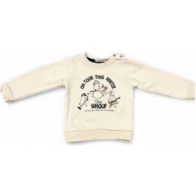 Resim Cantoy Erkek Bebek Winter Yazılı Pamuklu Sweatshirt-14658 Gri 