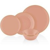 Resim Basic 24 Parça Yemek Takımı Somon Pembe 6 Kişilik The Mia