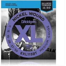 Resim D'addario Exl115bt Xl Nickel Serisi Elektro Gitar Tel Seti 11-50 - Nickel Wound 