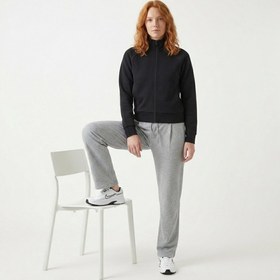 Resim Sportive Kaia Full-Zip Kadın Siyah Günlük Stil Eşofman Üstü 26YK0001-SYH 