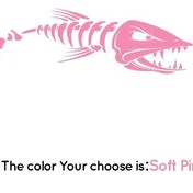 Resim Yumuşak Pembe-28cmx95cm-sol-büyük Balık Kılçığı lar Tekne Vücut Cruise Etiket Duvar Vinil Kapakları Gemi Etike 