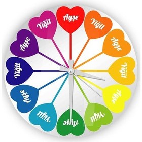 Resim Kişiye Özel Cam Duvar Saati 27 Cm. - 020 Çok Renkli 