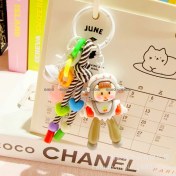 Resim Silver1 Zarif Anti-Kayıp Araba Anahtarlık Okul Çantası Çekicilik Bebek Yaratıcı Erkek ve Kadın Çift Yıldız Ayı Anahtarlık (Yurt Dışından) 