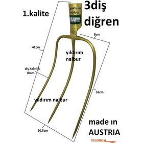 Resim Diğren 3 Diş Yaba Saman Atma Belleme Dirgen 