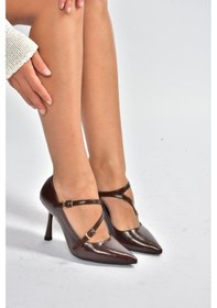 Resim Fox Shoes V820467260 Kahverengi Rustik Kalın Topuklu Kadın Ayakkabı Kahverengi 