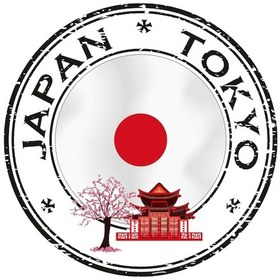 Resim Monyee Tokyo Desenli Dairesel Araba Stickerı - Su Geçirmez, Dayanıklı Pvc Dekoratif Aksesuar 12x12 Cm 