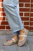 Resim ASKA SHOES Kadın Tokalı Fileli Dikişli Espadril 