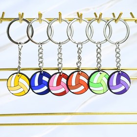 Resim 6'lı Canlı Voleybol Anahtarlık Seti - Dayanıklı Plastik, Çantalar & Sırt Çantaları için Renkli Top Süsleri, Doğum Günü Partisi Hediyeleri & İdeal Hediye 