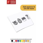 Resim Saksı Çiçek Seti Sticker Oto Motor Laptop Duvar Folyo Sticker 60 X 30 Cm 