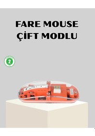 Resim Bluetooth 5.0 & 2.4ghz Kablosuz Fare 3 Cihaz Bağlantılı, Hızlı Geçiş, Usb Alıcılı 