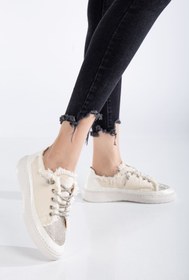 Resim Shemard Wanda Bej Rugan Platformlu Açık Burunlu Kalın Topuklu Ayakkabı 