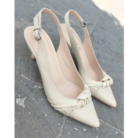 Resim Bags Shoes Nish N2406 Kadın Deri Klasik Kısa Topuklu Arkası Açık Stiletto Ayakkabı 