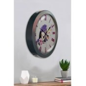 Resim Bahat Salon Ofis Duvar Saati Gri Metal Çerçeve 36 cm 