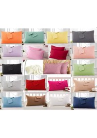 Resim Yeşil Renkli Pamuklu Ranforce Kumaştan Yastık Kılıfı 2 Adet Yeşil 