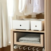Resim 2 adet Retractable Çekmece Raylıları ile Yapışkan Kaydıraklar - Dayanıklı Plastik, Parlatılmış Bitiş, Depolama Kutuları ve Çekmeceleri Yükseltmek ve Temel Kavramları Düzenlemek İçin İdeal, Temel Kavramları Düzenlemek İçin Modern Depolama Çözümü, Kolay Erişim Tasarımı, Çekmeceler Düzenleyici, Çekmeceler Kaydırakları 