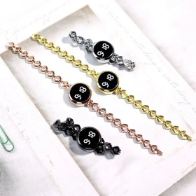 Resim 2xudc Gül Altın Moda Alaşım Zarif LED Saatler Beyaz LED Ekranlar Bileklik Bayanlar Için Benzersiz Kadınlar Dijital Plastik Yuvarlak Fly Toka 9mm 8 Ay 34G (Yurt Dışından) 