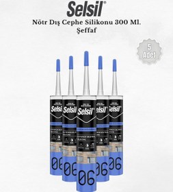 Resim Selsil Nötr Dış Cephe Silikonu Şeffaf 300 Ml. - 5 Adet Şeffaf 