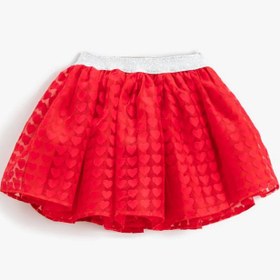 Resim Kız Bebek Mini Tütü Etek Kalp Desenli Volanlı 