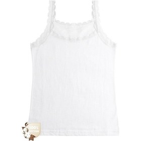 Resim 5'li Kız Çocuk Atlet 4342d1 Beyaz 