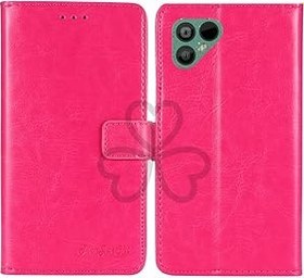 Resim TienJueShi Roza TPU Silikon Cep telefonu kılıf PU Deri Kılıfları için Fairphone 4 6.3 inch Koruyucu Kapaklı Cep telefonu standı Kart Cepleri Cover 