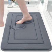 Resim 1 adet Vintage Esinli Hafıza Köpüğü Banyo Matı - Kaymaz, Emici, Yastıklı Zemin Matı Mutfak, Banyo, Yatak Odası, Çamaşır Odası için - Dikdörtgen Polyester Karışımı Alan Halısı Geometrik Desenli, Kadınlar, Anne, Kız, Banyo Matı için Mükemmel Hediye | Vintage Esinli Tasarım | Polyester Karışımı Mat, Banyo Zemin Kaplaması 