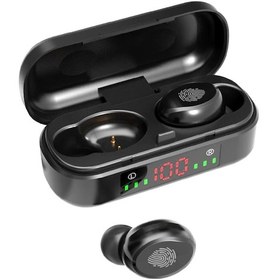 Resim Vkemall Siyah V8 Bluetooth 5.0 Kulak İçi Kulaklık, Spor Ve Koşu İçin Led Ekranlı, Hassas Dokunmatik Kontrol, Kablosuz Kulaklıklar Diğer 