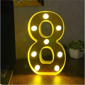 Resim PremiumPort Büyük Boy 3D LED Işıklı Rakam Sayı Doğum Günü Kutlama Dekoru 