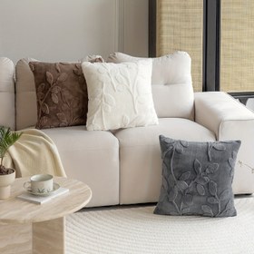 Resim 2 adet Boho Şık Tropikal Yapraklar Yastık Kılıfları, 45.72x45.72 cm - Yumuşak Peluş Sahte Yün Jakar, Fermuarlı Kapatma, Elde Yıkanabilir - Koltuk & Dış Mekan Dekoru için Mükemmel 