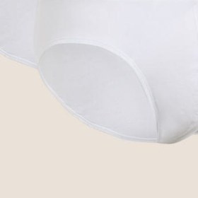 Resim Saf Pamuklu 5'li Nefes Alabilir:trade_mark: Slip Külot Seti - Beyaz / XXXL 