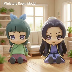 Resim Sevimli Oturan Yeşil Saçlı Kız PVC Koleksiyon Figürü - Anime Karakter Modeli, PC Kutusu veya Araba Masa Dekoru İçin İdeal, Hayranlar için Hediye, Noel, Cadılar Bayramı ve Doğum Günü Hediyesi, Eğlenceli Tasarım, Dayanıklı Model, Dekoratif Heykel, Otaku Aksesuar 